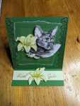Aufstellkarte Mini - Katze Schwarz