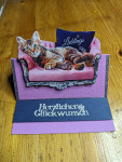 Aufstellkarte Mini - Katze Sofa