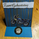 Aufstellkarte Mini - Zum Geburtstag Motorrad